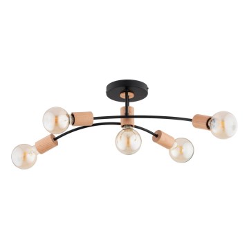 Lampadario a plafone LANTI 5xE27/15W/230V beige/nero
