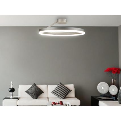 Lampadario a plafone LED dimmerabile LED/40W/230V 3000-6500K cromo opaco + telecomando