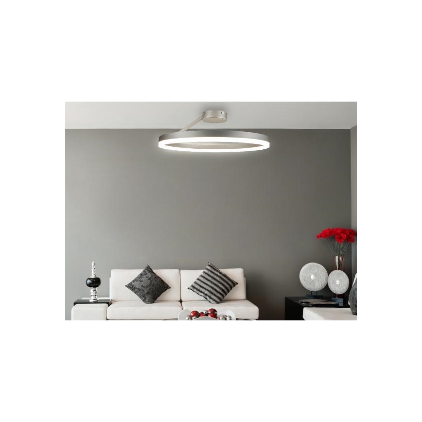 Lampadario a plafone LED dimmerabile LED/40W/230V 3000-6500K cromo opaco + telecomando