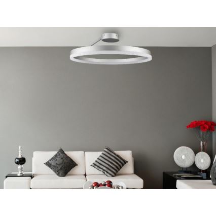 Lampadario a plafone LED dimmerabile LED/40W/230V 3000-6500K cromo opaco + telecomando