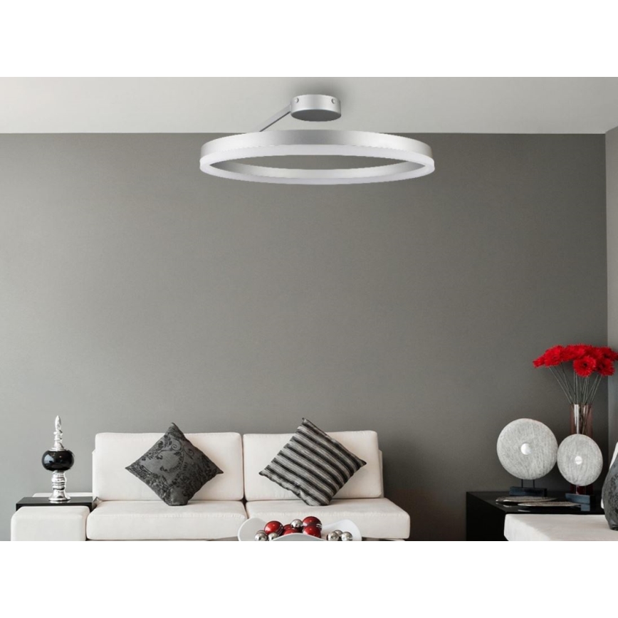 Lampadario a plafone LED dimmerabile LED/40W/230V 3000-6500K cromo opaco + telecomando