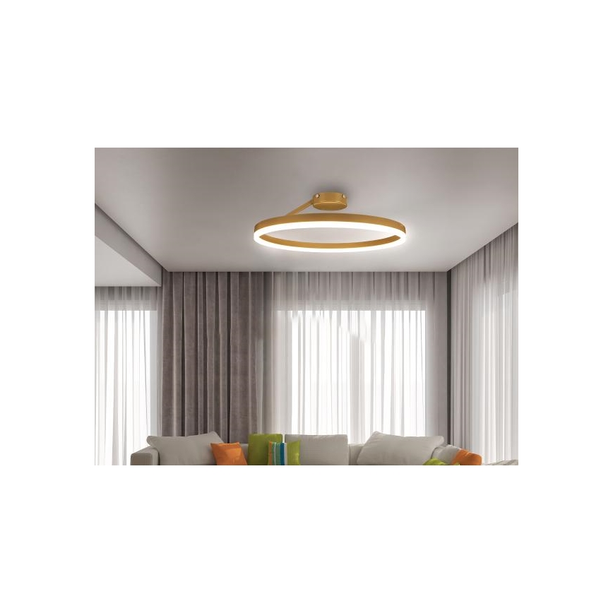 Lampadario a plafone LED dimmerabile LED/40W/230V 3000-6500K oro + telecomando