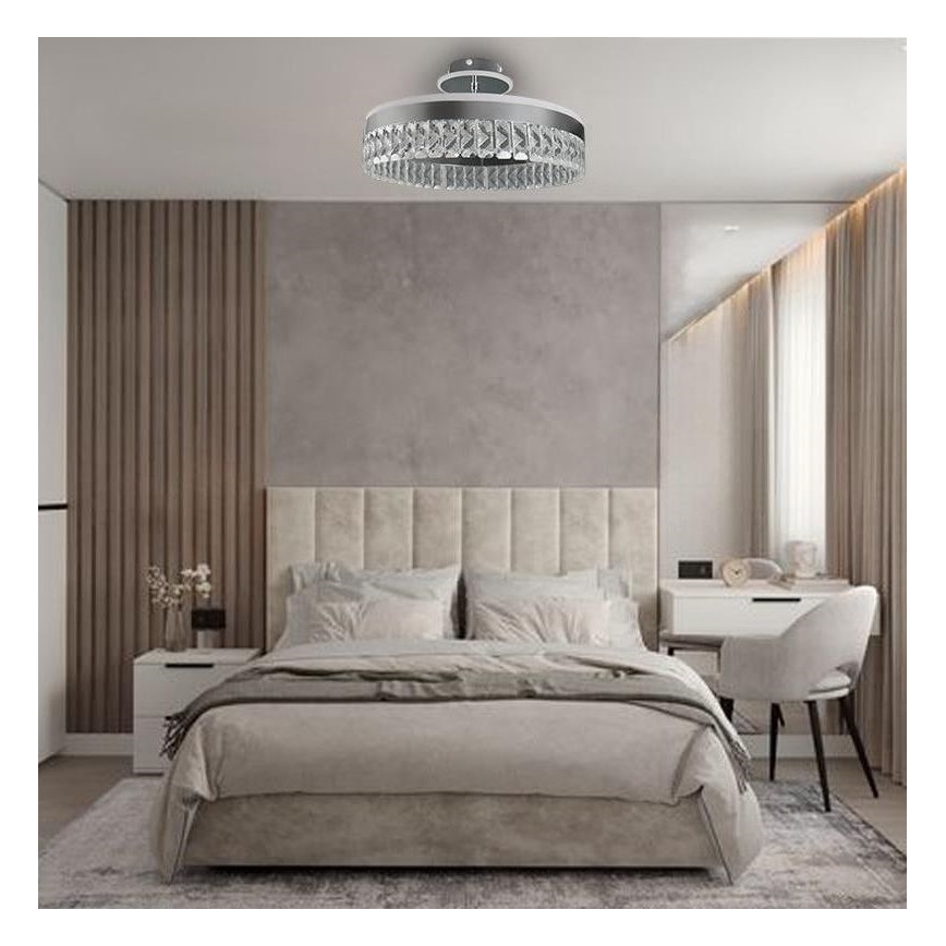 LED Lampadario da parete in cristallo dimmerabile LED/75W/230V 3000-6500K cromo opaco + telecomando