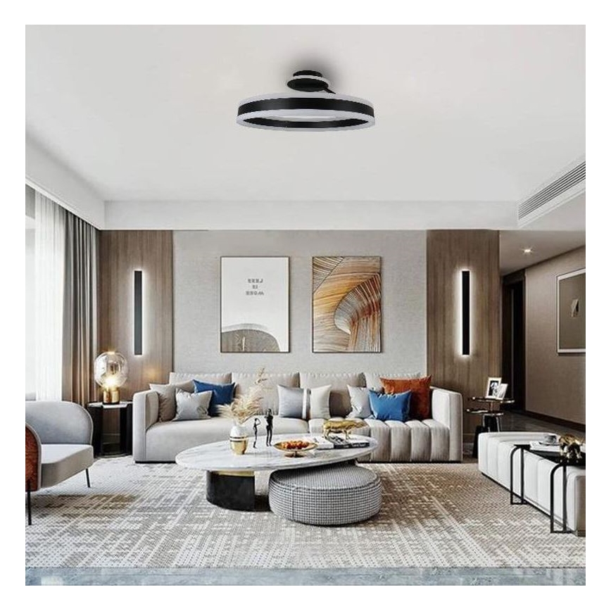 Lampadario a plafone LED dimmerabile LED/86W/230V 3000-6500K nero + telecomando