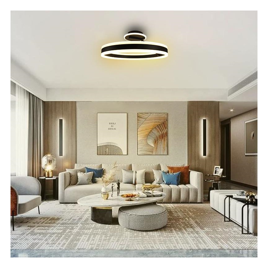 Lampadario a plafone LED dimmerabile LED/86W/230V 3000-6500K nero + telecomando