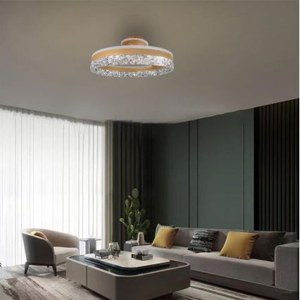 Lampadario a plafone LED dimmerabile LED/86W/230V 3000-6500K oro + telecomando