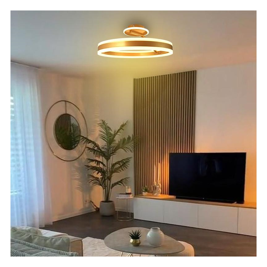Lampadario a plafone LED dimmerabile LED/86W/230V 3000-6500K oro + telecomando