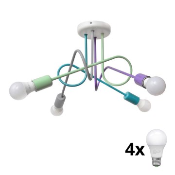 Lampadario a plafone LED OXFORD 4xE27/10W/230V