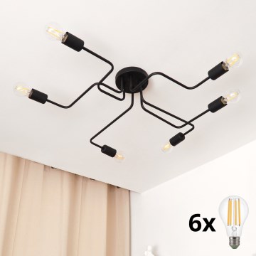 Lampadario a plafone LED TUBE 6xE27/15W/230V