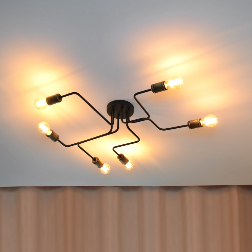 Lampadario a plafone LED TUBE 6xE27/15W/230V
