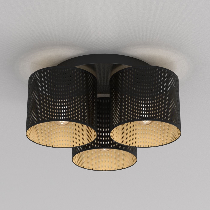Lampadario a plafone LOFT SHADE 3xE27/60W/230V nero/oro
