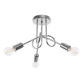 Lampadario a plafone LOOP 3xE27/15W/230V cromo lucido
