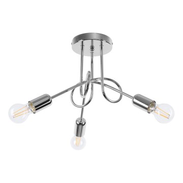 Lampadario a plafone LOOP 3xE27/15W/230V cromo lucido