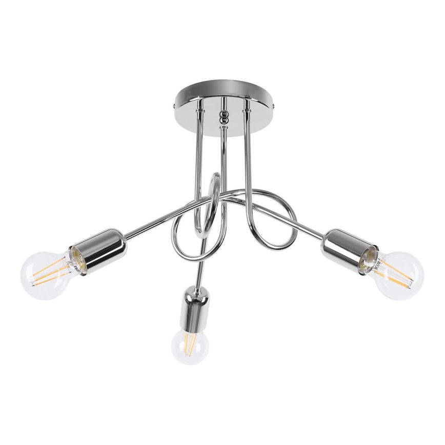 Lampadario a plafone LOOP 3xE27/15W/230V cromo lucido