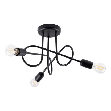 Lampadario a plafone LOOP 3xE27/15W/230V nero