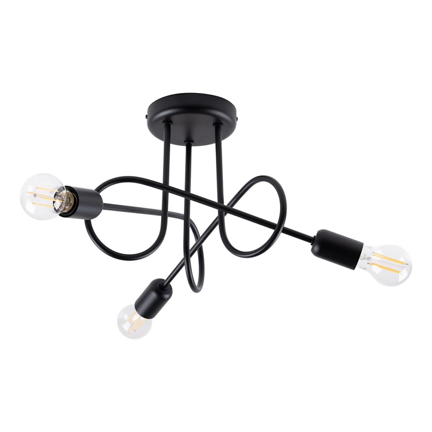 Lampadario a plafone LOOP 3xE27/15W/230V nero