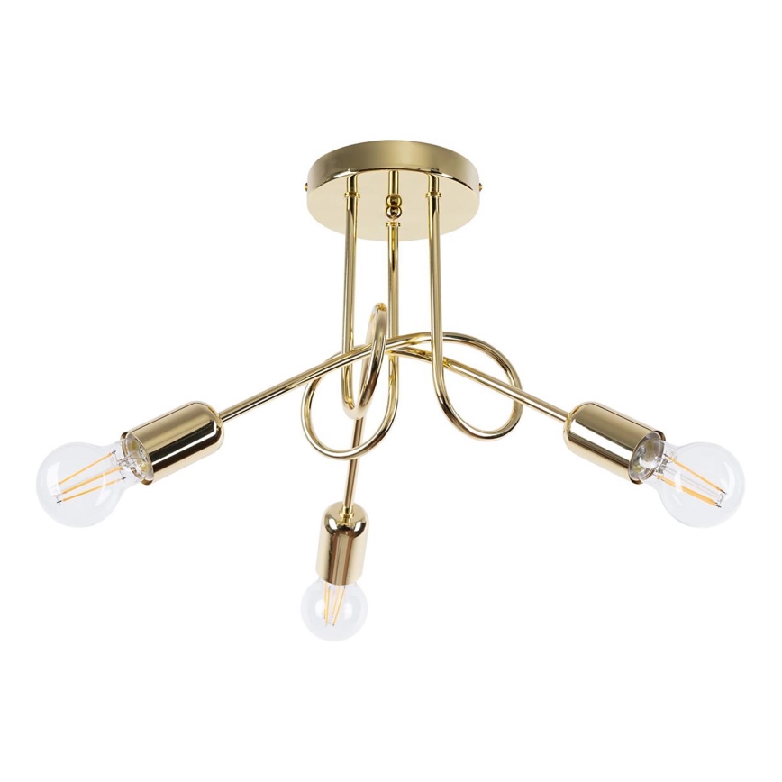 Lampadario a plafone LOOP 3xE27/15W/230V oro