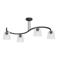 Lampadario a plafone LUCEA 4xE27/15W/230V nero/limpido