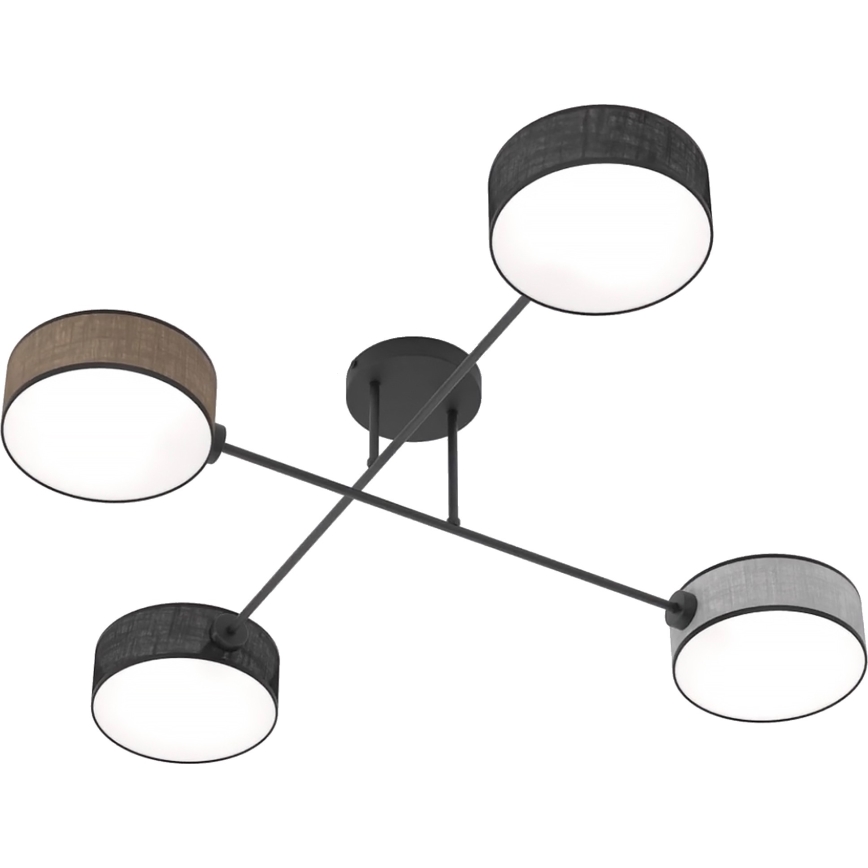 Lampadario a plafone MAGA 4xE14/10W/230V nero/marrone/grigio
