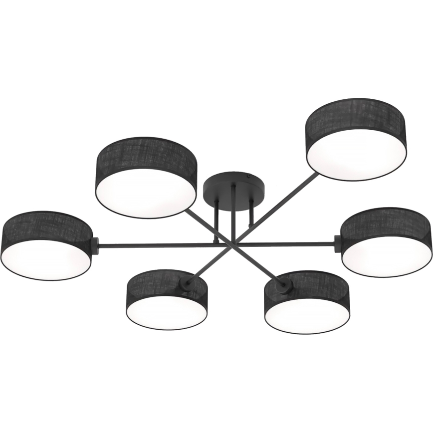 Lampadario a plafone MAGA 6xE14/10W/230V, nero