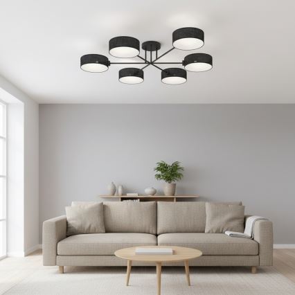 Lampadario a plafone MAGA 6xE14/10W/230V, nero