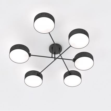 Lampadario a plafone MAGA 6xE14/10W/230V, nero