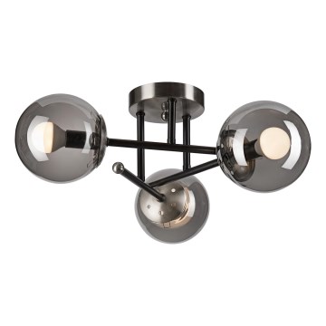 Lampadario a plafone MALENA 3xE14/5W/230V nero/fumé