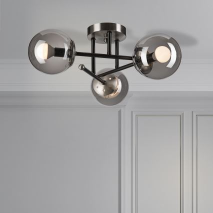 Lampadario a plafone MALENA 3xE14/5W/230V nero/grigio