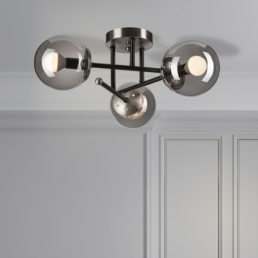 Lampadario a plafone MALENA 3xE14/5W/230V nero/grigio