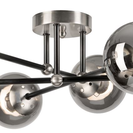 Lampadario a plafone MALENA 6xE14/5W/230V cromo opaco/fumé