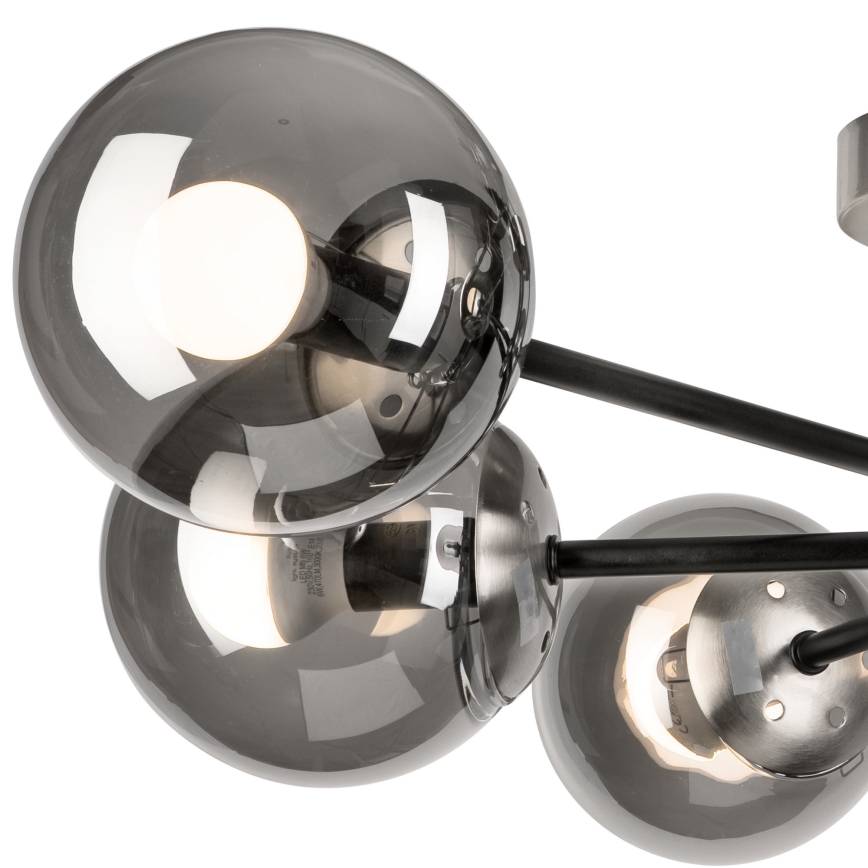 Lampadario a plafone MALENA 6xE14/5W/230V cromo opaco/fumé