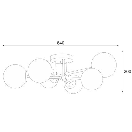 Lampadario a plafone MALENA 6xE14/5W/230V cromo opaco/fumé