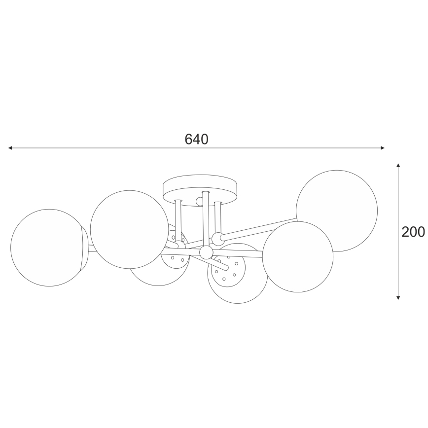 Lampadario a plafone MALENA 6xE14/5W/230V cromo opaco/fumé