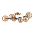 Lampadario a plafone MALENA 6xE14/5W/230V oro/nero/fumé beige