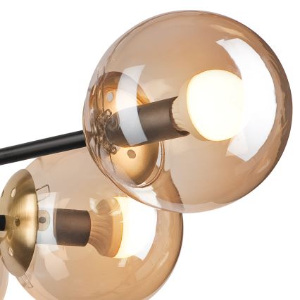 Lampadario a plafone MALENA 6xE14/5W/230V oro/nero/fumé beige