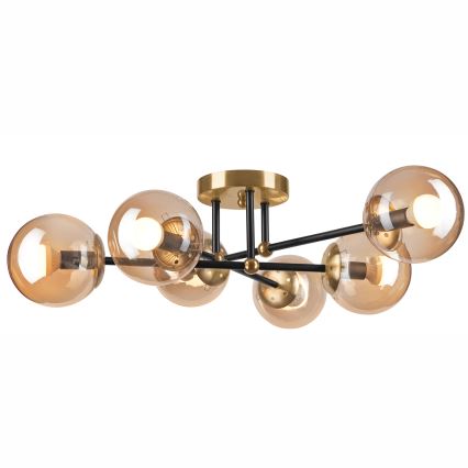 Lampadario a plafone MALENA 6xE14/5W/230V oro/nero/fumé beige