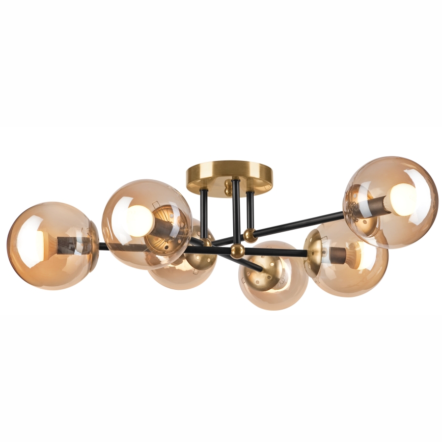 Lampadario a plafone MALENA 6xE14/5W/230V oro/nero/fumé beige