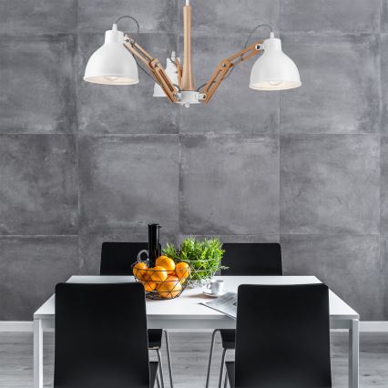 Lampadario a plafone MARCELLO 3xE27/60W/230V faggio