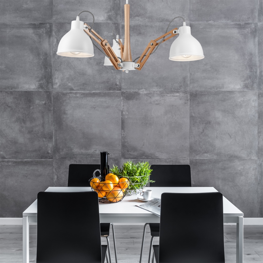 Lampadario a plafone MARCELLO 3xE27/60W/230V faggio