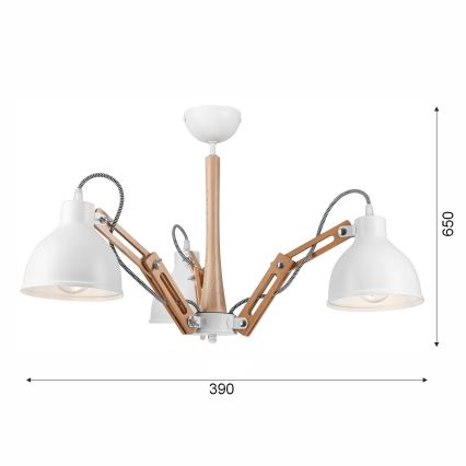 Lampadario a plafone MARCELLO 3xE27/60W/230V faggio
