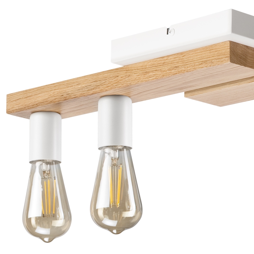 Lampadario a plafone MATTE 4xE27/15W/230V bianco/quercia