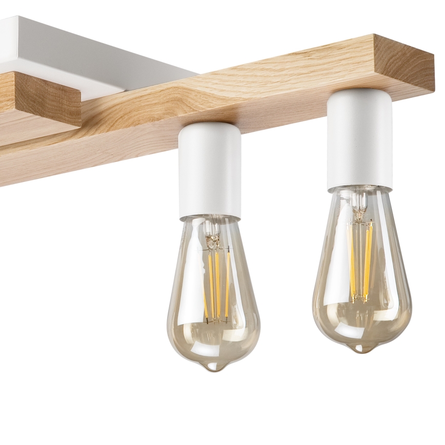 Lampadario a plafone MATTE 4xE27/15W/230V bianco/quercia