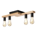 Lampadario a plafone MATTE 4xE27/15W/230V nero/quercia