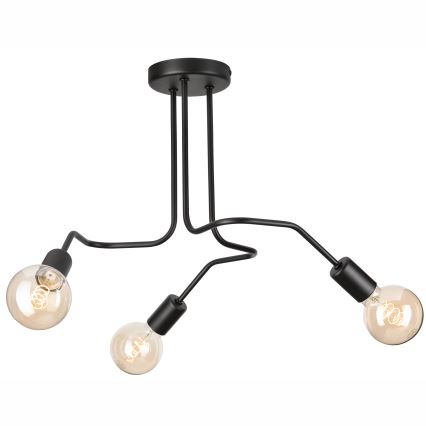 Lampadario a plafone MATYLDA 3xE27/60W/230V nero