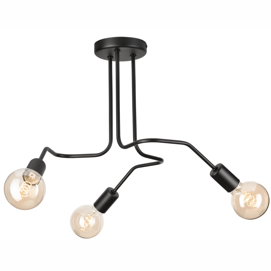Lampadario a plafone MATYLDA 3xE27/60W/230V nero