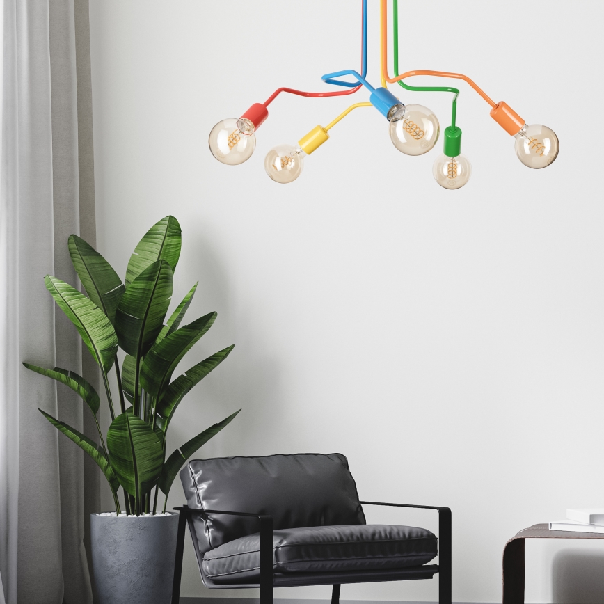 Lampadario a plafone MATYLDA 5xE27/60W/230V colorato