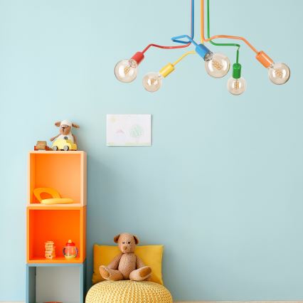 Lampadario a plafone MATYLDA 5xE27/60W/230V colorato