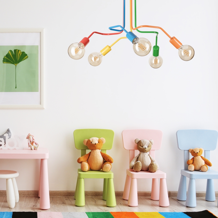 Lampadario a plafone MATYLDA 5xE27/60W/230V colorato