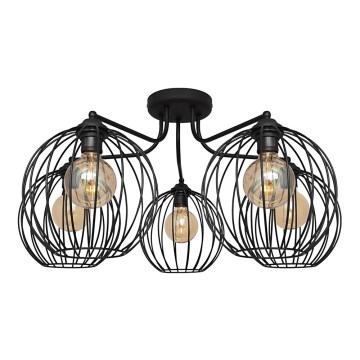 Lampadario a plafone MERCURE 5xE27/15W/230V nero