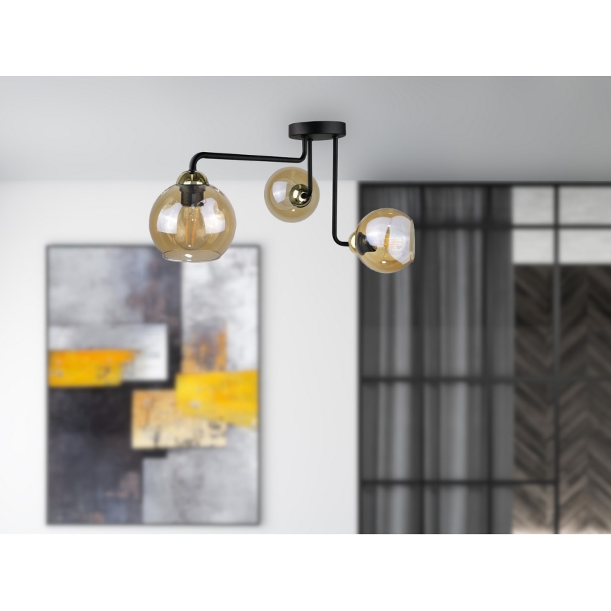 Lampadario a plafone MONDE GOLD 3xE27/60W/230V